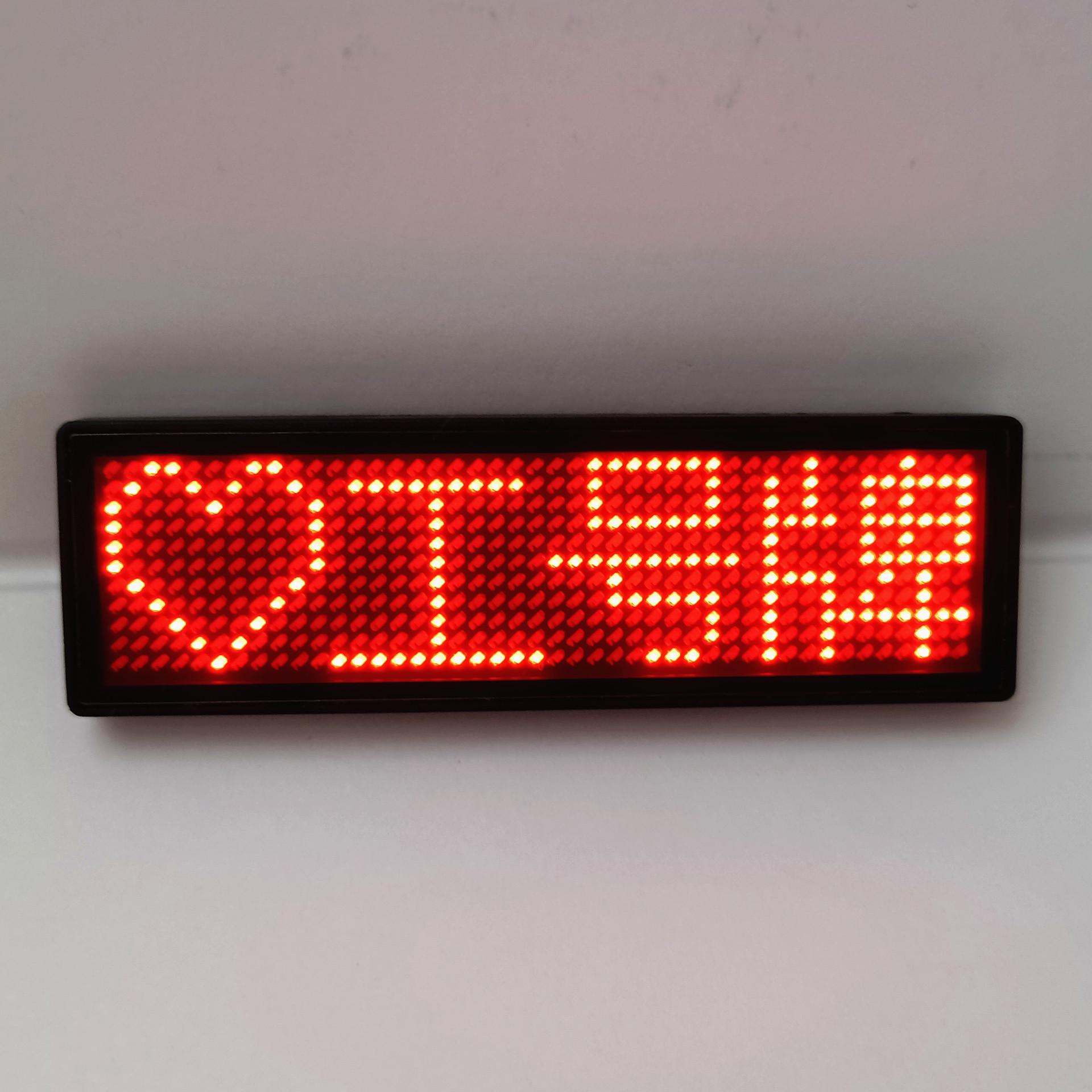 Luminous LED Name Badge: Scrolling Text Design for Professional Display