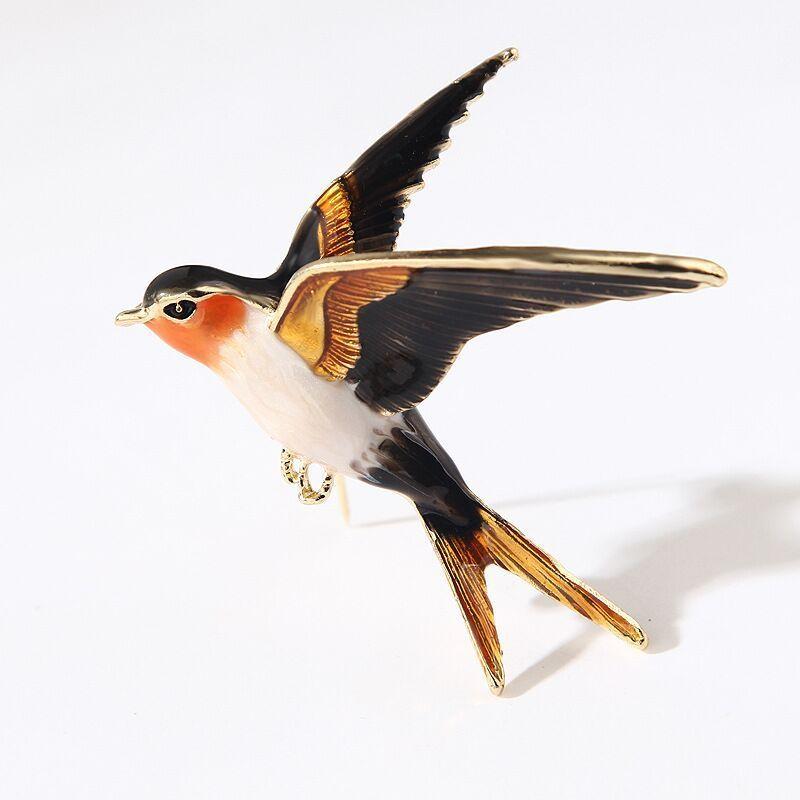 Animal Bird Brooches Vintage Enamel Drop Oil Jewelry For Men And Women
