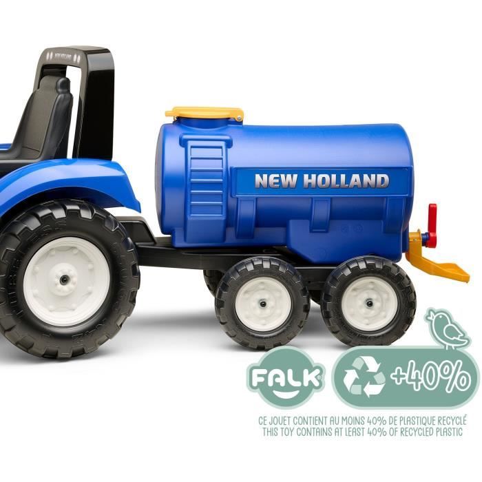 Remorque Citerne New Holland - FALK - Capacité 30L - Bleu- Adaptable avec les tracteurs FALK 3-7 ans - 100% Fabriqué en France
