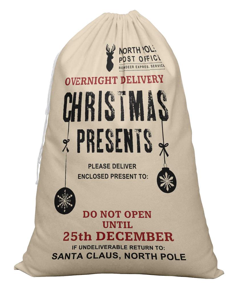 Printtoo 2 Pcs Santa Gift Sack for Kids Presents Xmas Bag Christmas Sack Personalized Bags Large 27x20 Inch