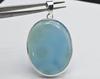 925 Sterling Silver Pendent Oval Blue Chalcedony Handcrafted Pendant