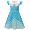 RRosalina Dress Girls Children Halloween Costume Game Role Play Princess Dress Short Sleeve with Crown and Magic Wand 