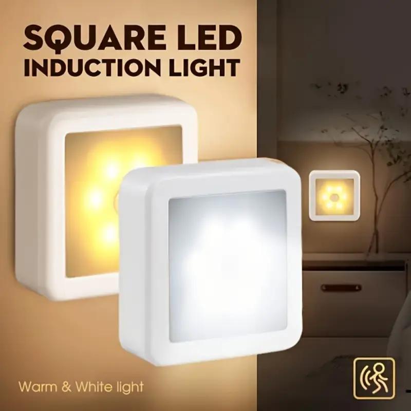 6-LED Decorative Night Light,Motion Sensor Stair Wall Light,Battery Powered,Smart Sensor.Suitable for Bedside,Cabinet,Kitchen,Bedroom Stair Lighting