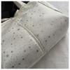 Light Blue Tote Bag With Glitter Star Pattern Bow Decor Multi Pockets For School Shopping Daily Outings Travel