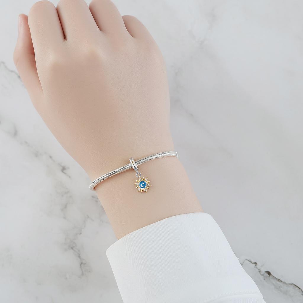 Beads Copper Charms Original Golden Sun Moon Pendant Beads Fit Bracelet Jewelry Diy Women Fine Gift Accessory