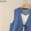 ZANZEA Women Casual Summer Sleeveless Two Piece Vest Tops