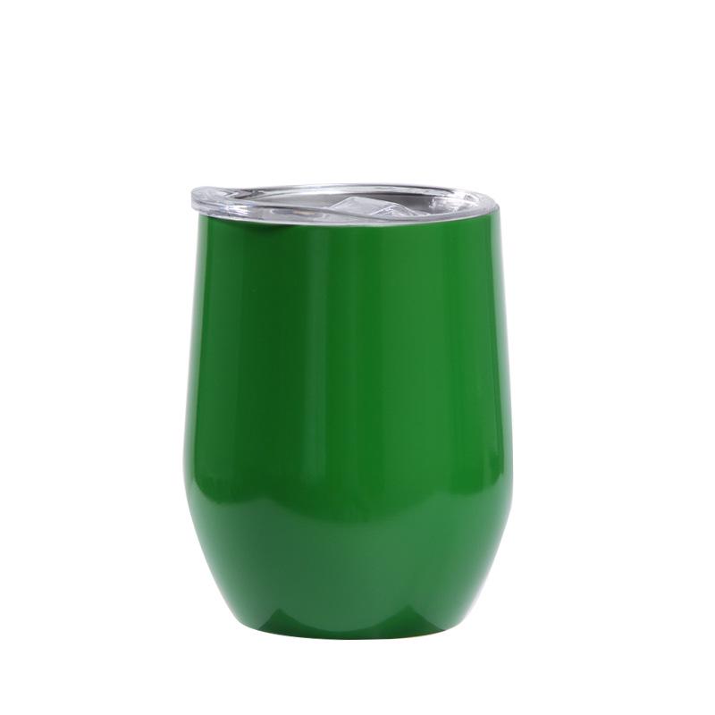 12oz Eierschalenförmiger U-förmiger Edelstahl-Vakuum-Weinbecher mit Bauchdesign