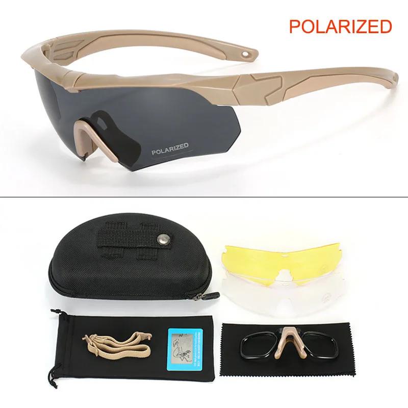 Taktische Brille CS Airsoft Winddicht Armee Schießen Polarisierte Brille HD 3 Linsen Motorrad Radfahren Outdoor Sichere Brille