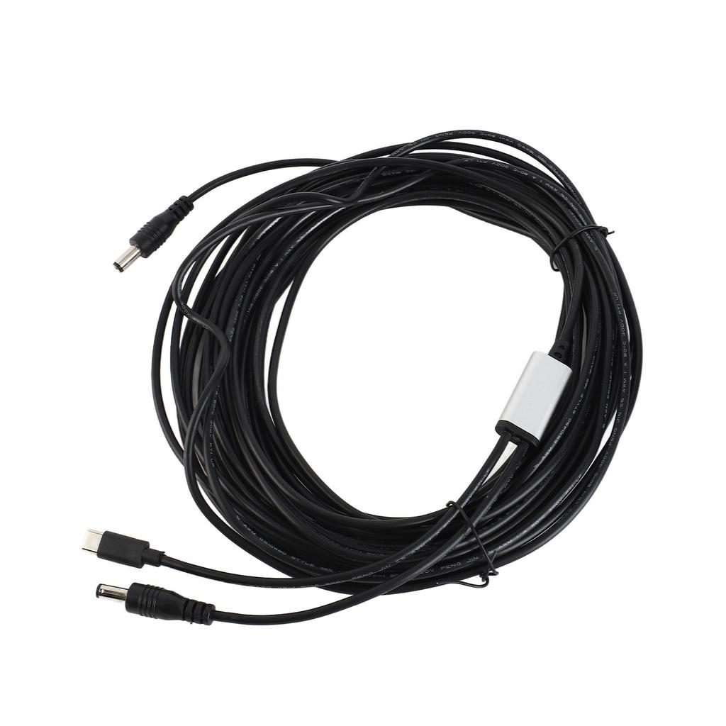 DC-Stromkabel 32,8 Fuß Länge Stecker auf Stecker und USB C Wasserdichtes DC-Netzteil Verlängerungskabel für