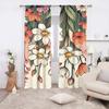 2 Stück Mehrfarbig Orange Weiß Blumenmuster Vorhang Stangentaschen-Design für Schlafzimmer und Wohnzimmer