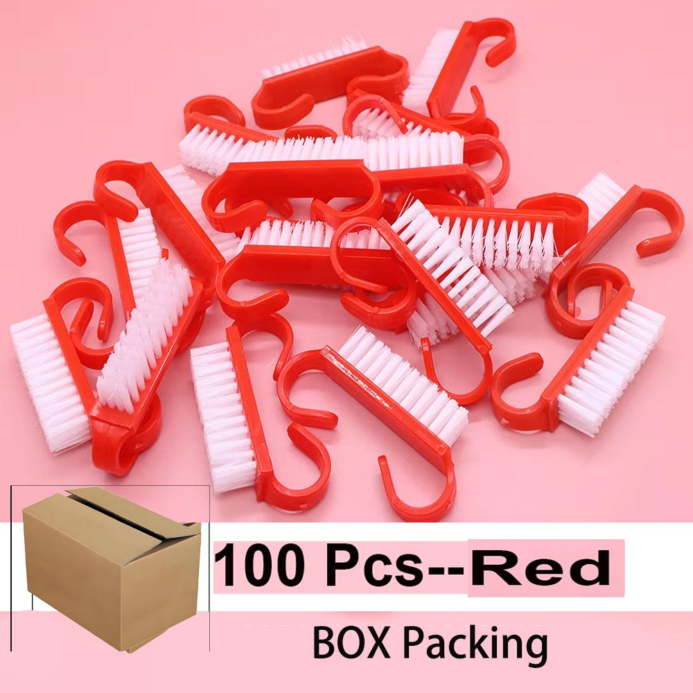 

100pcs Cleaning Nail Brush Tools Colorful Plastic Dust Cleaner Brushes Nail Art Pedicure Powder Soft Remover Manicure Tools