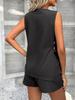 Diyun 2025 Spring/Summer Rayon Cardigan Vest & Shorts Set - Women's Casual Vacation Style, European/American Fashion.