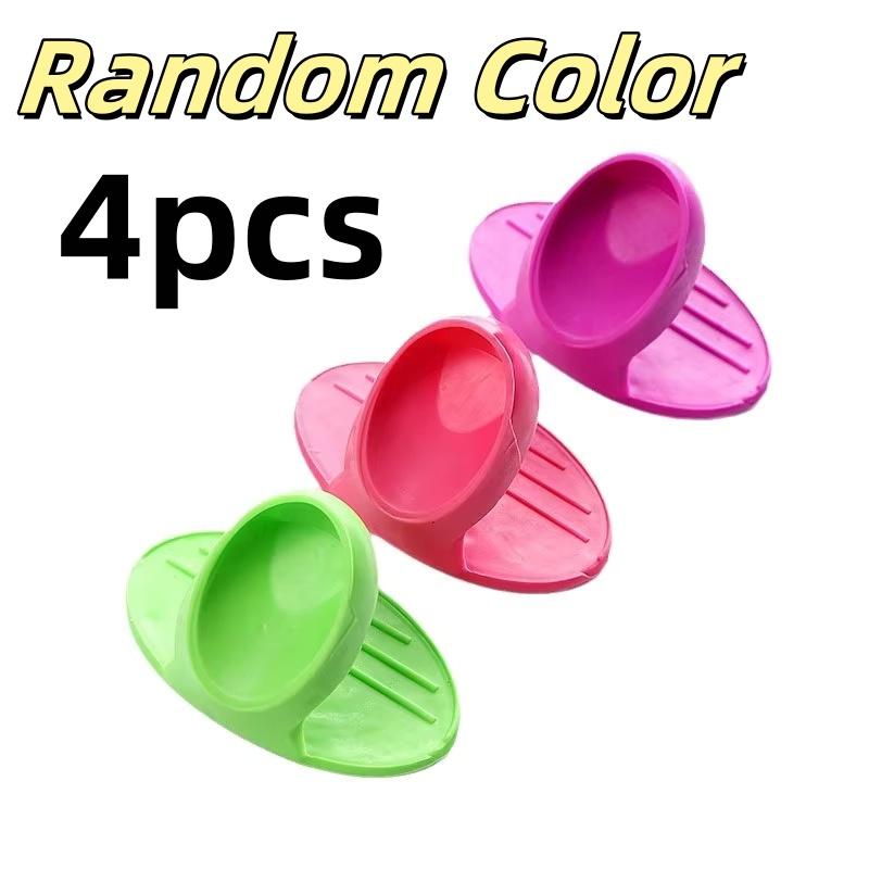 2/4/6/10pcs Random Color Silicone Insulated Finger Covers Insulated Gloves Nonslip Microwave Oven Hand Protector Kitchen Tools