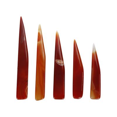 5pcs Agate Knife Burnisher Hand Craft Jewelry Making Tool for Gold Silver Polishing (Red)
