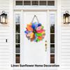 Linen Sunflower Home Decoration, Festive Fabric Doorplate, Artificial Flower Pendant
