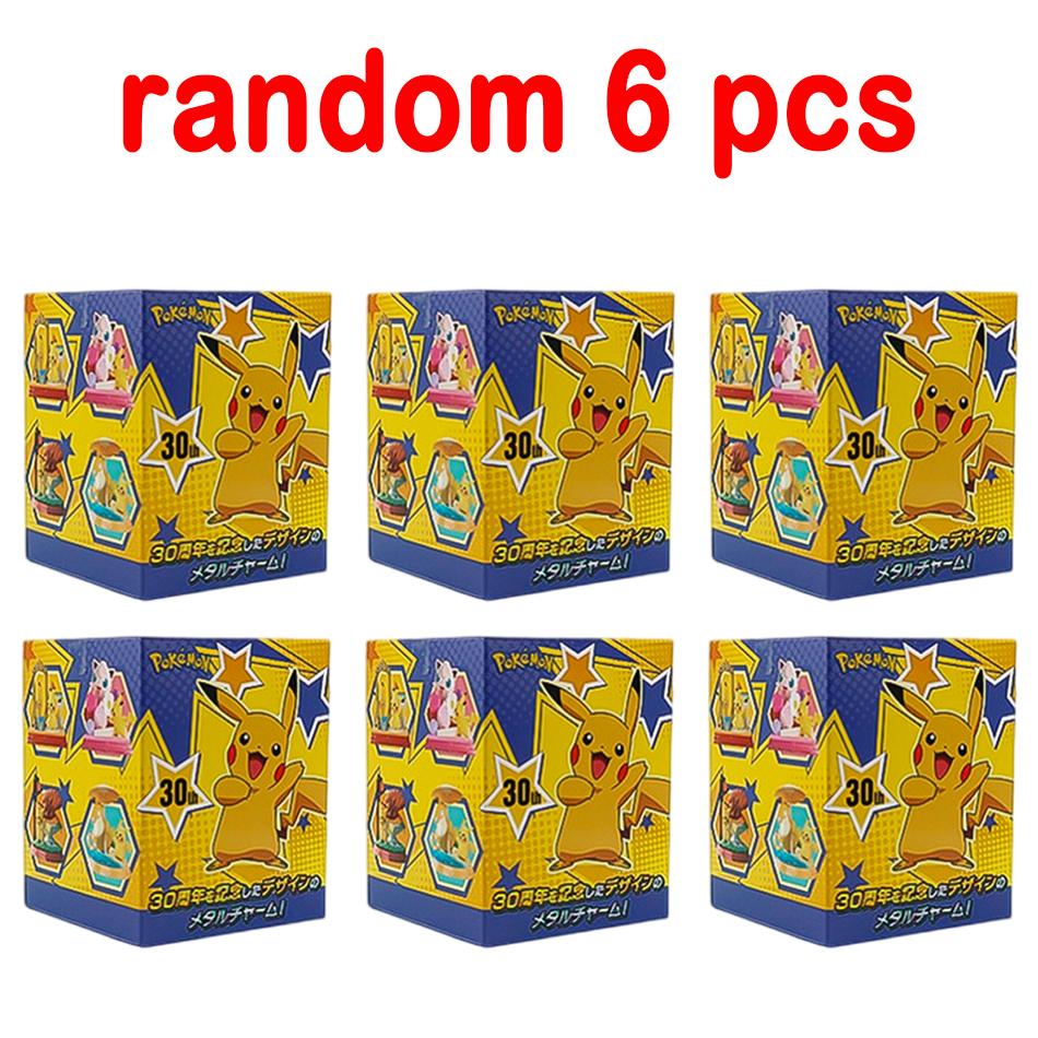 1-6pcs Pok É Mon Blind Box 30th Anniversary Commemorative Edition Pikachu Anime Models Desktop Decorations Pok É Mon Toys Gifts