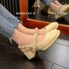 Princess Style Block Heel 2026 Summer New One Strap Thick Heel Small Leather Head Cover Sandals