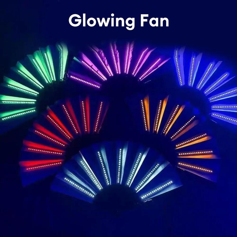 Colorful Club Dancing Lights Fan Handmade Glowing Hand Fan  Easter Gift Duck