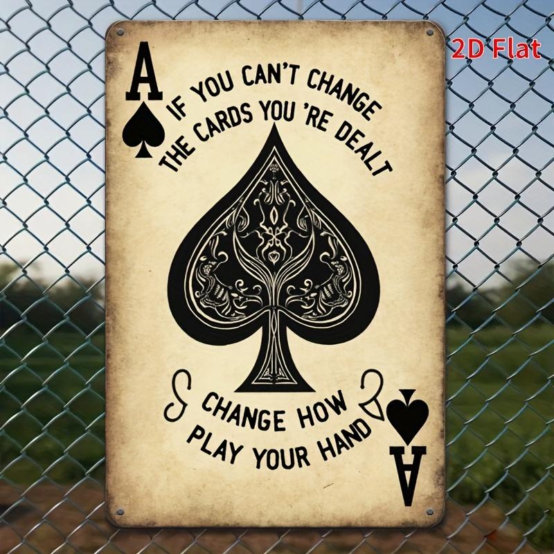 1Pc Iron Wall Art, "Ace of Spades" Playing Cards Design, Rustic Decor for Home Bar, Cafe - High-Quality Print for Room Decor