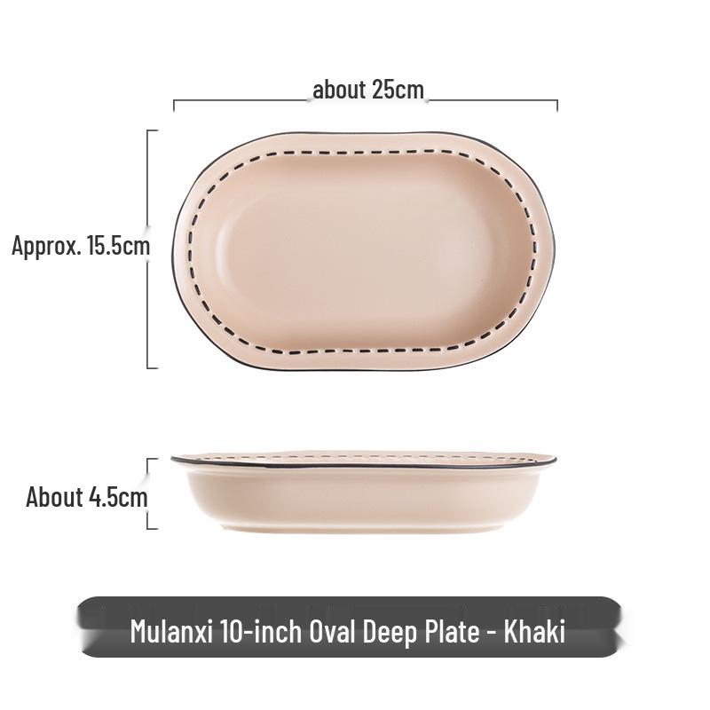 Magnolia Creek Ceramic Rice Bowl and Plate Set - Japanese Underglaze Tableware, Stylish Ins Style.