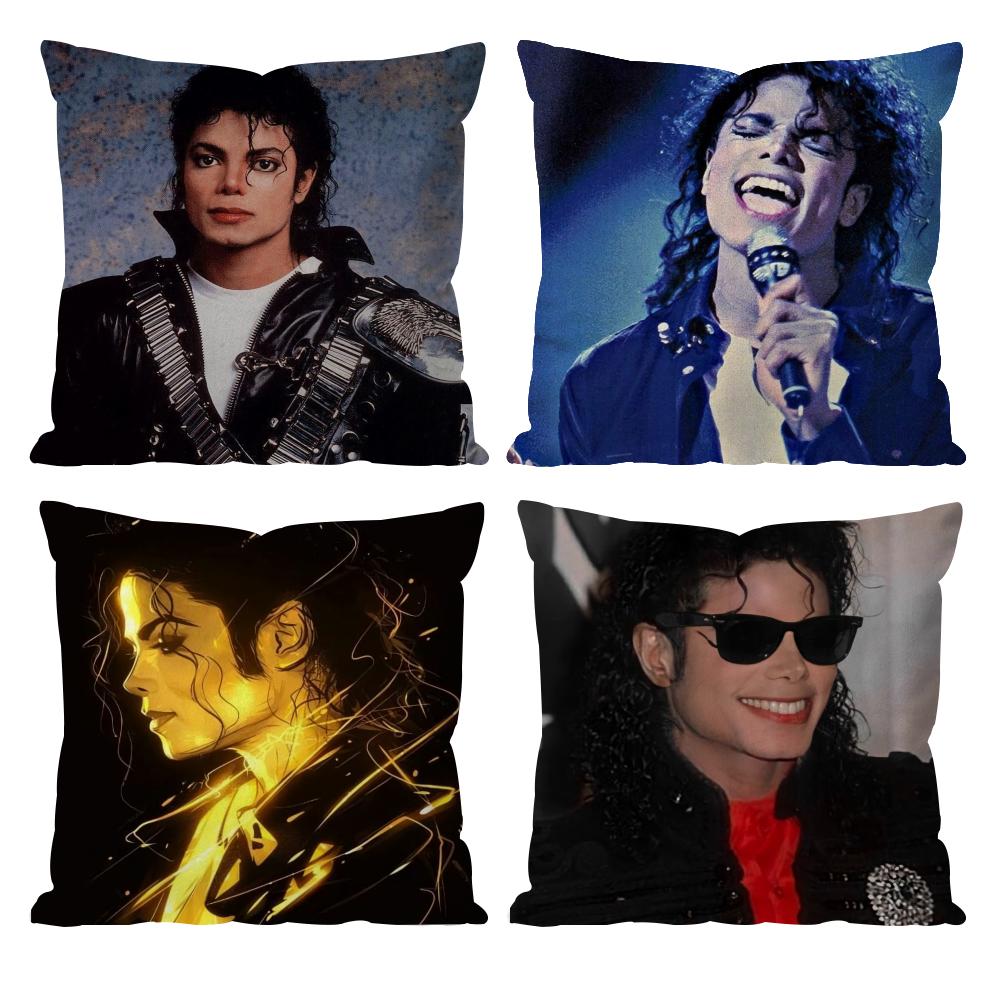 M-Michael Jackson Classic Singer Cushion Cover Pattern Printed Pillowcase for Living Room Sofa Cushion Cover & Bedroom Decor