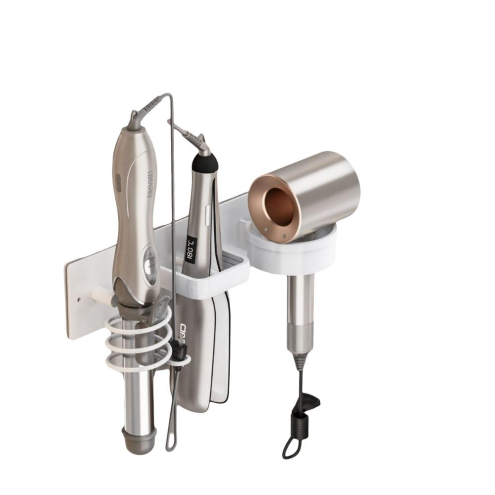 Aluminum Hair Dryer Holder 3 in 1 Toilet Blower Holder Practical Curling Iron Shelf  Bathroom