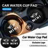 2Pcs Carbon Fiber Leather Coaster Anti-noise Water Cup Pad For MINI JCW Cabrio Cooper Countryman Aceman Clubman Coupe Paceman