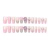 24Pcs Bowknot Artificial Nails With Elegant Ribbon Design For Women Short Medium Length Wearable False Nails