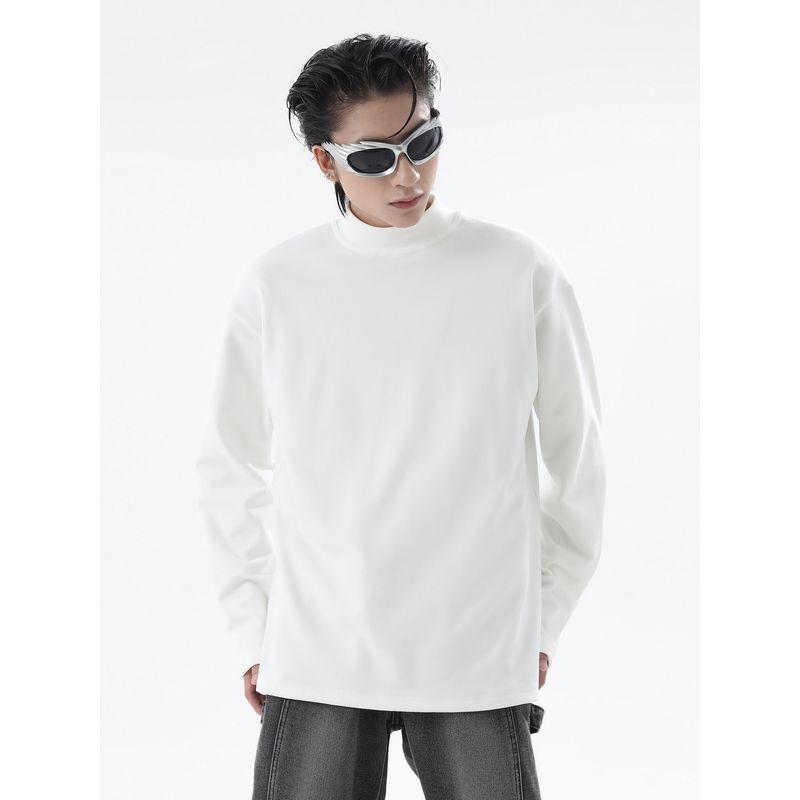 Hip Hop Pure Color Dralon Fall and Winter Vibe Long Sleeves Bottoming Shirt
