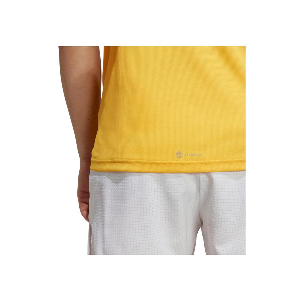 Adidas Run It Letter Logo Print Crew Neck Short Sleeve T-Shirt Men Tops Sun-Yellow IC7647