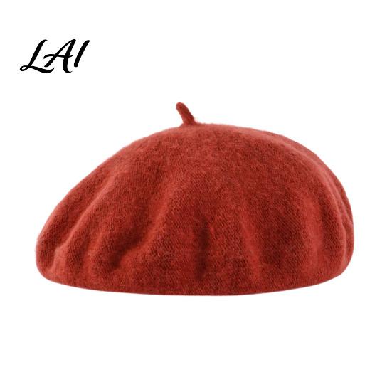 Slouchy Artist Hat Women Wool Beret Hat Elegant Classic Solid Color Winter Daily Casual Wear Accessory Cap Soft Breathable Blend Headwear for Ladies