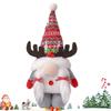 Christmas Gnomes Christmas Figurines With Antlers Small Cute Holiday Figurine Ornament For Living Room Office Bedroom Table