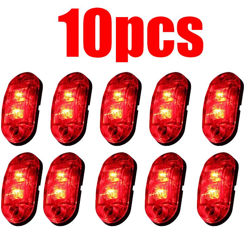 10pcs 12v 24v Led Side Marker Lights for Lorry Trailer Trucks Caravan Side Clearance Marker Led Light Lamp Yellow Red White