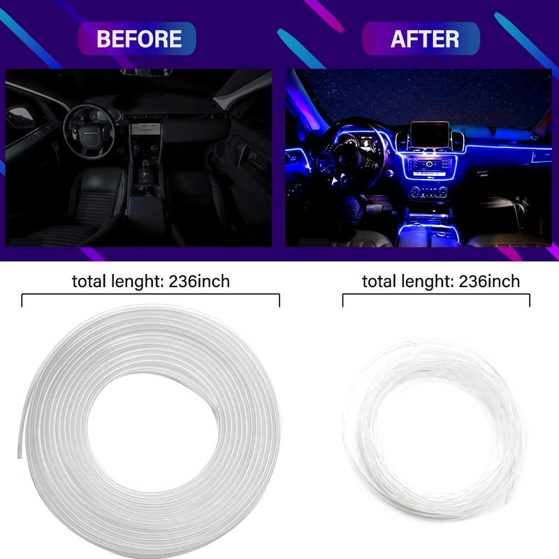 Car Interior Neon RGB Led Strip Flexible EL Wire Lights With App Control Ambient Atmosphere Strip Light Decorative Lamps