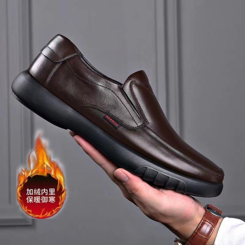 Leather shoes single cotton casual work light comfortable fashion popular men's shoes British low-top leather men's shoes