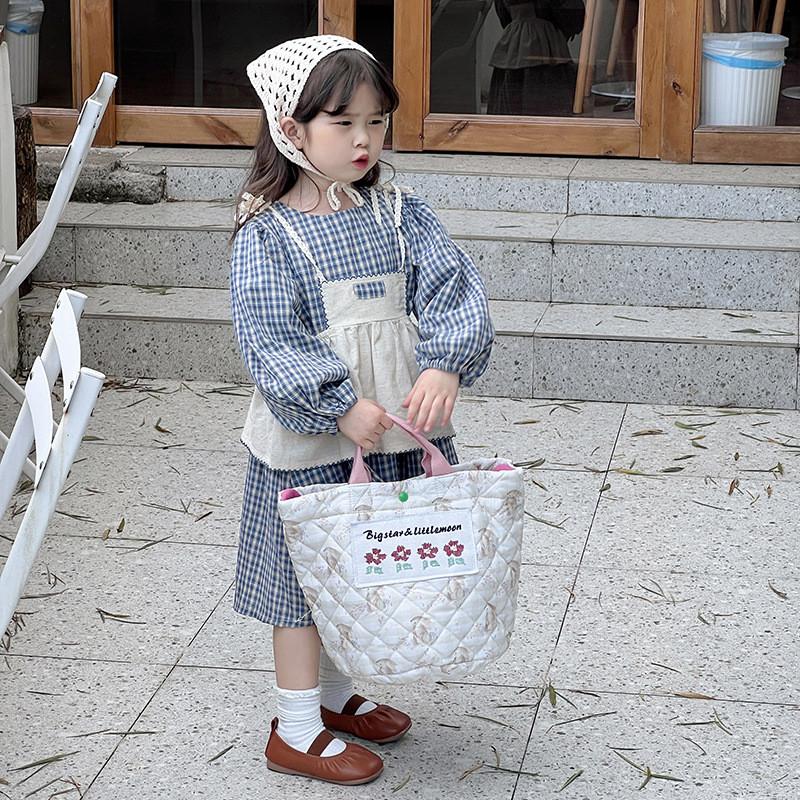 Adorable Gender Neutral Kids Floral Print Tote Bag In Breathable And Durable Cotton