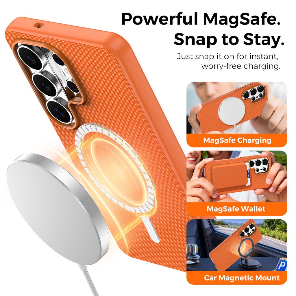 Original Techwoven Fabric Phone Case for Samsung Galaxy S26 S25 S24 Ultra for MagSafe Magnetic Soft Shockproof Matte Back Cover