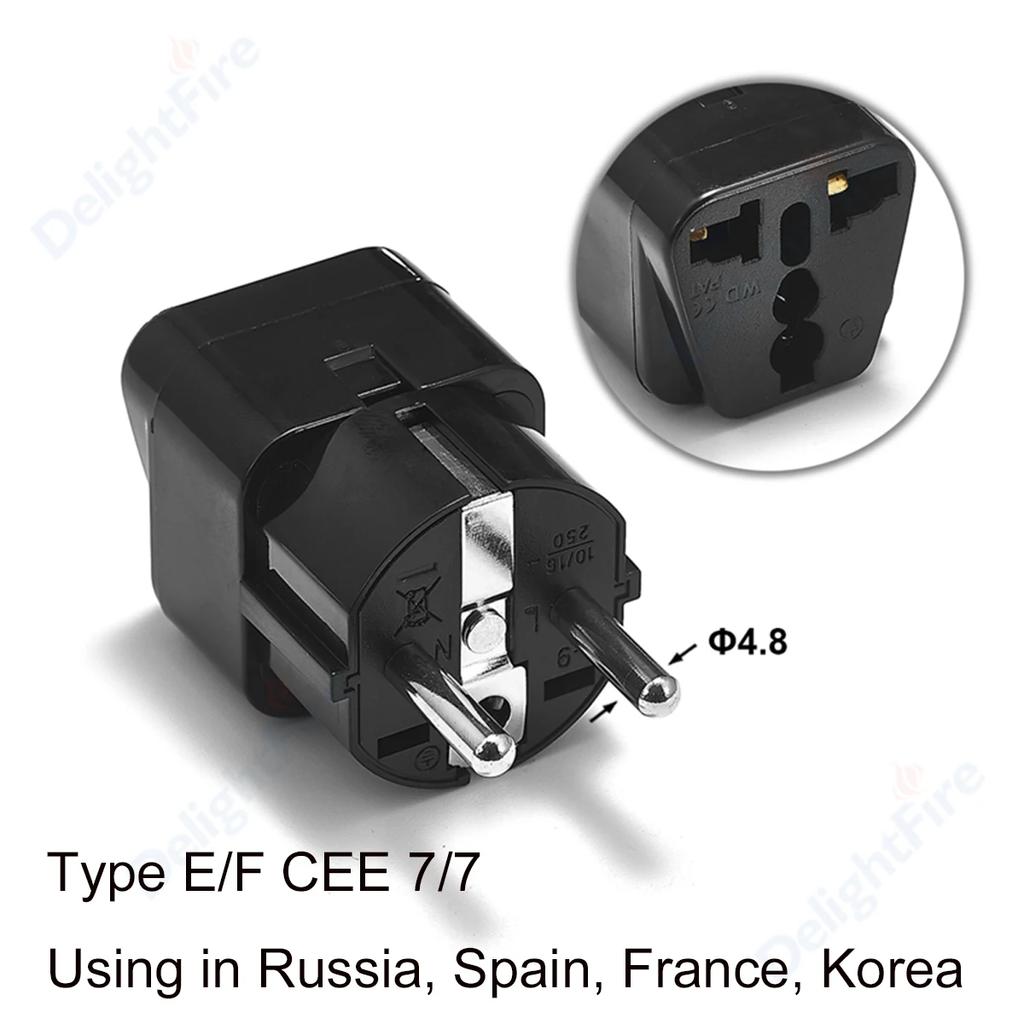 EU Stecker Adapter Steckdose US Zu EU Euro Spanien Frankreich Korea Reiseadapter Stromwandler Elektrische Steckdose Euro Steckdosen Adapter