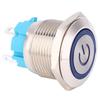2pcs 12 24VDC 16mm Round 4PIN 1NO Push Button Switch Self Reset Switch with Light Power PatternBlue
