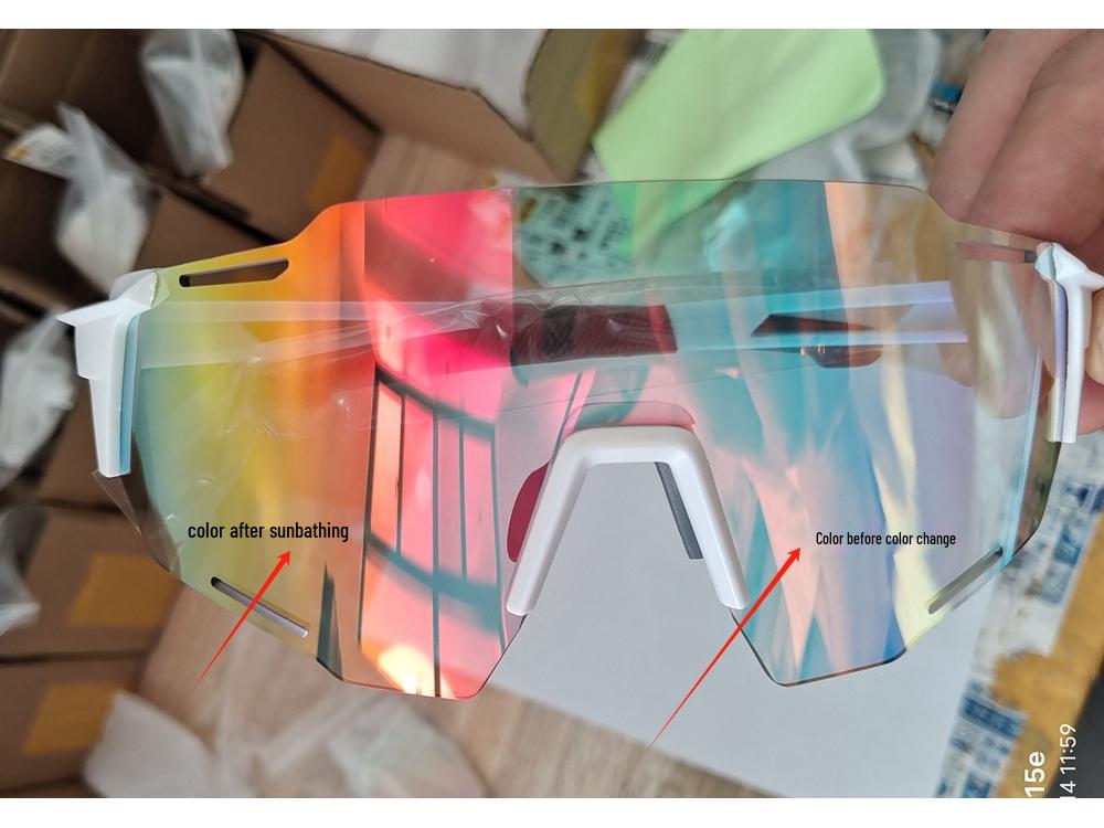 White Frame Photochromic Cycling Glasses - Day & Night UV Protection for Men & Women