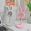 Support de téléphone rose Support de téléphone portable de bureau Support de table dessin animé lapin adorable réglable pour iPhone iPad Samsung Huawei Xiaomi