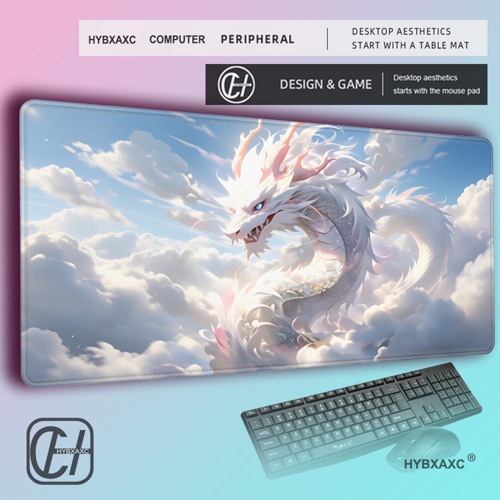 HYBXAXC Japanese Wafu Dragon Mouse Pad Oriental Dragon Pattern Desk Mat NonSlip DoubleSided for Office Gaming 800x400x2mm