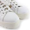 Great HERMES Low Cut Sneakers Dare H Logo Design Mouton Leather White Beige 38 Used