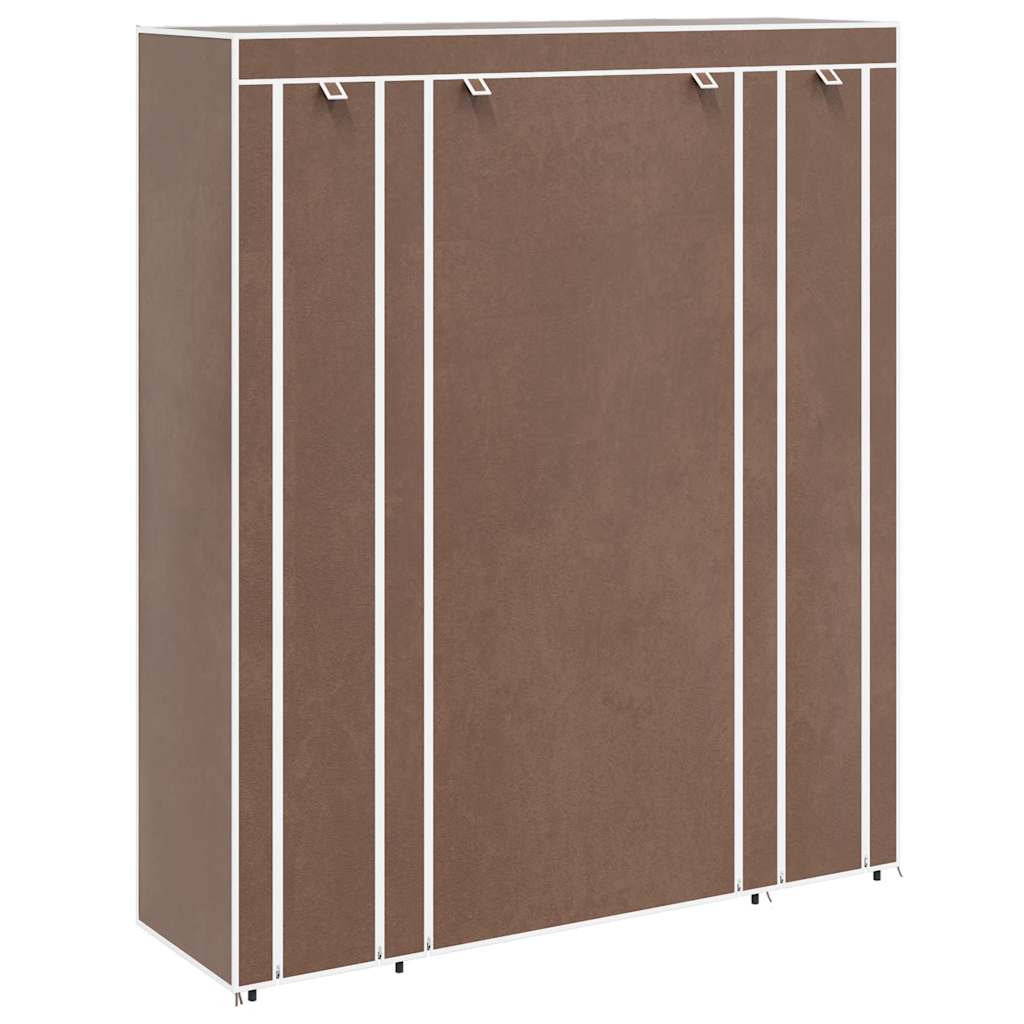 vidaXL Stoffschrank mit Fächern und Stangen 45×150×176 cm Braun