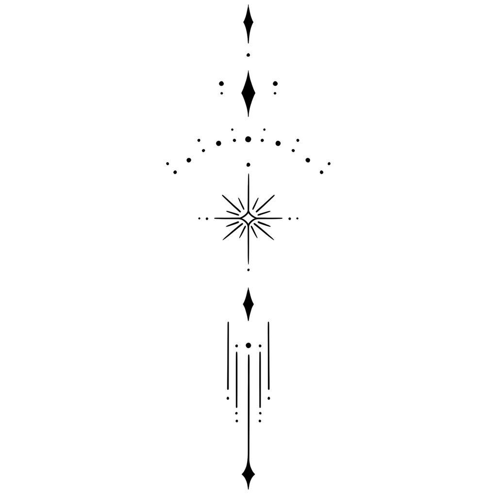 Advanced Sense Domineering Personality Thorn Totem Ribbon Sun Moon Stars Flower Lines Tattoo Sticker
