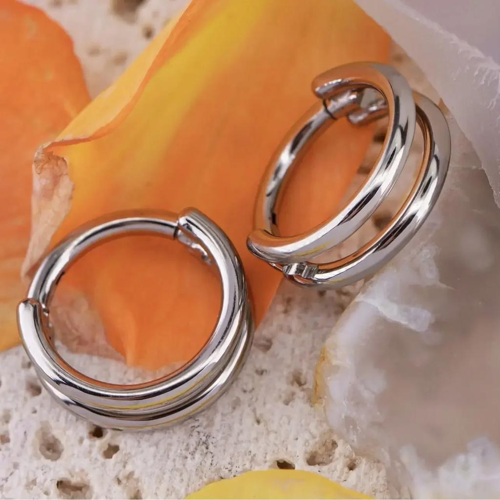 G23 Titanium Nose Ring Piercing 16G Double Layer Hollow Hinged Septum Ear Cartilage Tragus Spiral Piercing Earring Body Jewelry