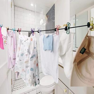Portable Drying Rack Clothing Camper Clothesline with 12 Clothespins Windproof Clothes Hanger Indoor Outdoor Laundry Drying Line
