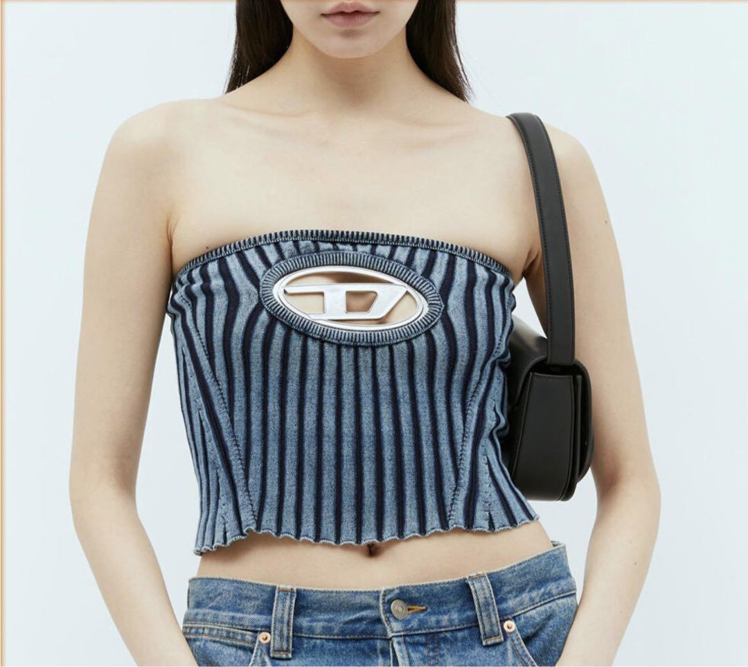 

[USED] Next-day shipping DISEL Off-the-shoulder Rib Top Regular price 51,700 yen