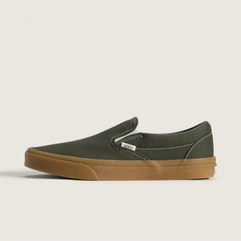 Vans Slip On Olive Gum Sole   Vn000dahfrn