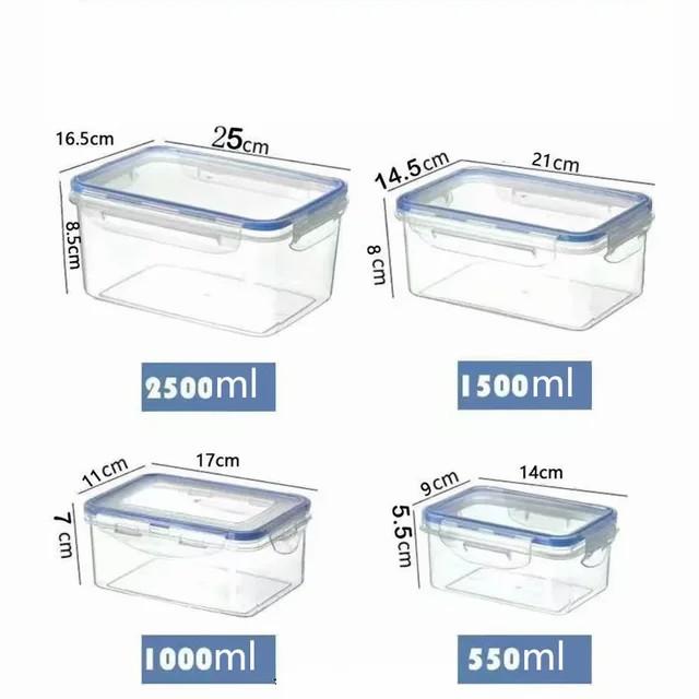 D5 Sealed Rectangular Refrigerator Storage Box With Lid Plastic Crisper Microwave-Heated Lunch Box With Lid Kitchen Storage Box